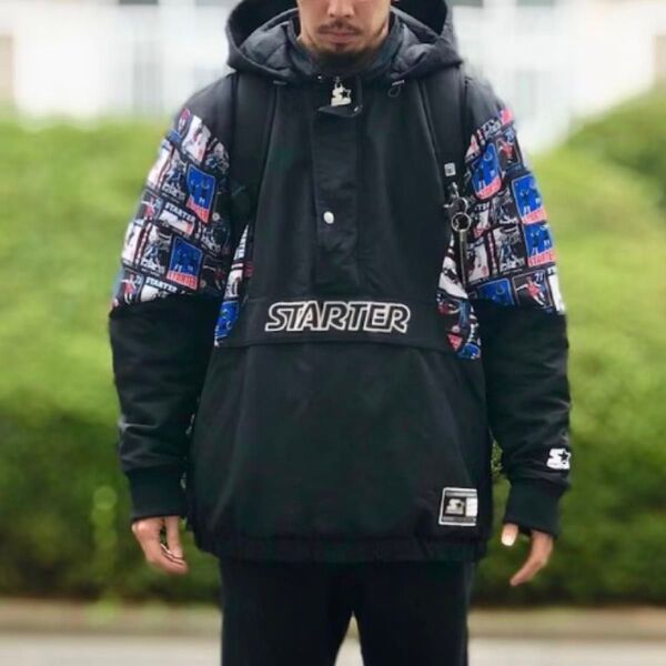 STARTER BLACK LABEL スターターブラックレーベル アノラックジャケット M プルオーバー ブラック
