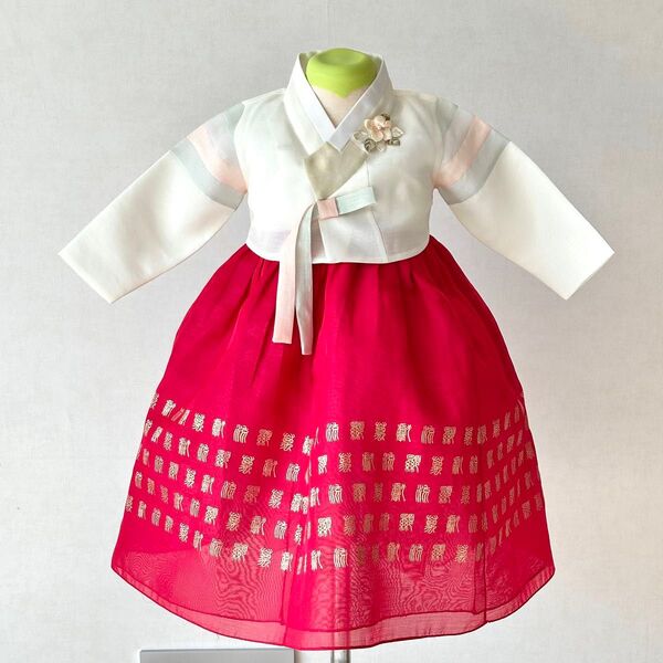 チマチョゴリ 女の子1号 金箔付き韓服 1歳から2歳用