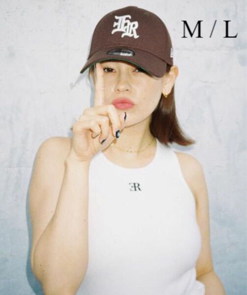 M/L ブラウン ER emma LOGO CAP NEW ERA キャップ