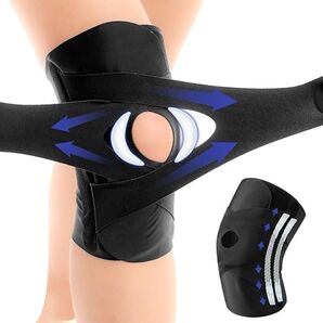 【柔道整復師推奨】 膝サポーター しっかり固定 薄手 左右兼用 1枚 黒 L