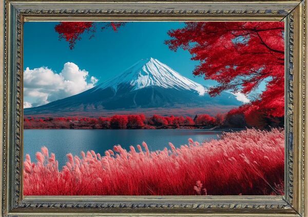P84 繁栄・幸運富士山【開運風水絵画風ヒーリングアート】