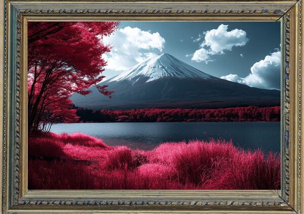 P85 繁栄・幸運富士山【開運風水絵画風ヒーリングアート】