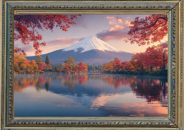 P38 繁栄・幸運富士山【開運風水絵画風ヒーリングアート】