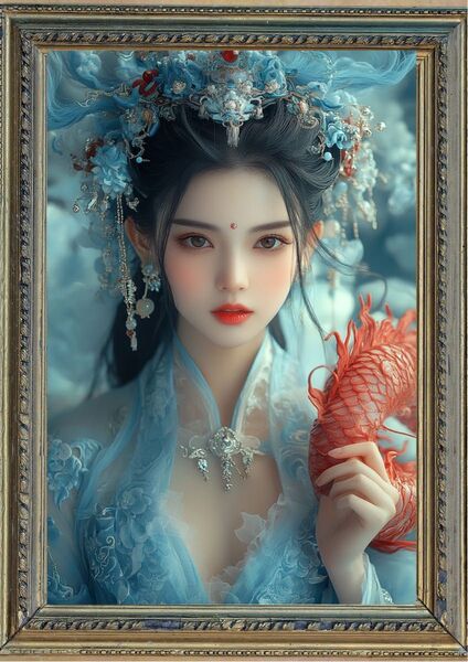 P7 恋愛運・人気運 天女【開運風水絵画風・ヒーリングアート】