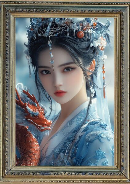P8 恋愛運・人気運 天女 【開運風水絵画風・ヒーリングアート】