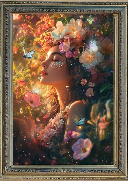 P21 恋愛運・人気運 花の女神【開運風水絵画風・ヒーリングアート】