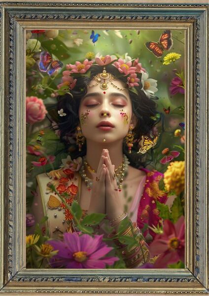 P78 恋愛運・人気運 花の女神【開運風水絵画風・ヒーリングアート】