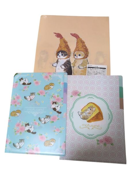 モフサンド クリアファイル 新品未使用品 お花、カステラ、エビにゃんデザイン