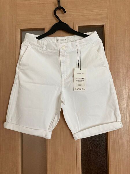 ZARA ハーフパンツ ホワイト タグ付き未使用品 164 白 無地