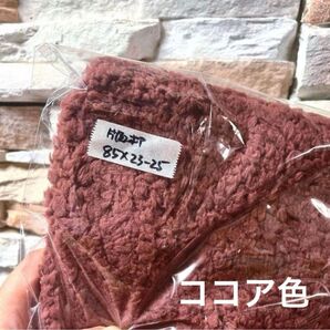 85×23〜25cm はぎれ ココア色 茶色系 プードル ボア 片面ボア生地