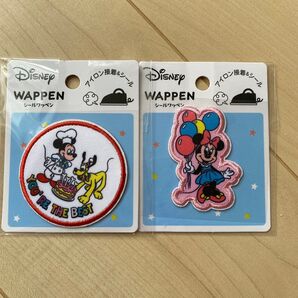 Disney ワッペン 2枚セット ミッキー ミニー アイロン接着 シール