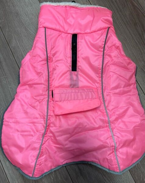 Mサイズ 犬服 防寒 ピンク お散歩 雨用品 レイングッズ