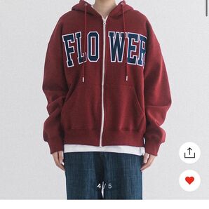 HAVISMFLOWER ZIP UP HOOD(WINE)