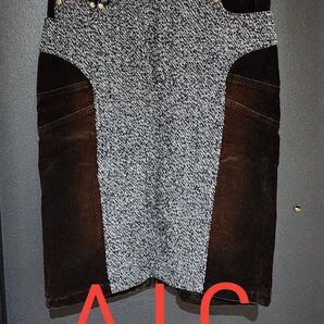 A.I.C スカート 切り替え ベロア ストレッチ
