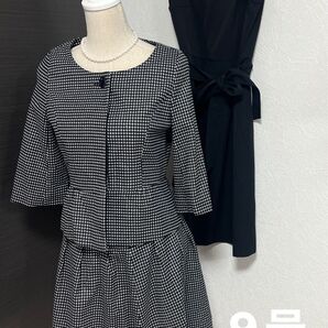 IMAGE スカートスーツ ワンピース 黒 ブラック3点セット 9号