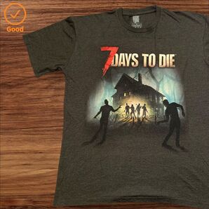 【US古着】7DAYS TO DIE ダークグレー XL ゲーム サバイバル ゾンビTシャツ 半袖 プリント メンズ レディース
