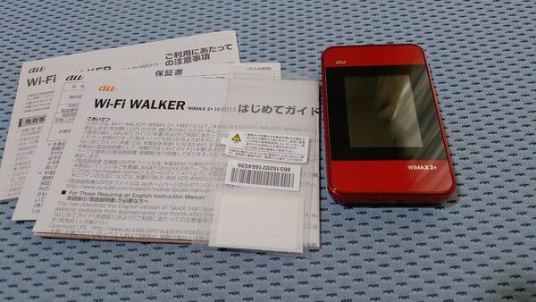 【動作品】au版 HWD15(赤)Wi-Fi WALKER WiMAX 2+