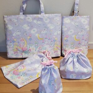 入園入学基本の5点セット ゆめうさぎ ラベンダー