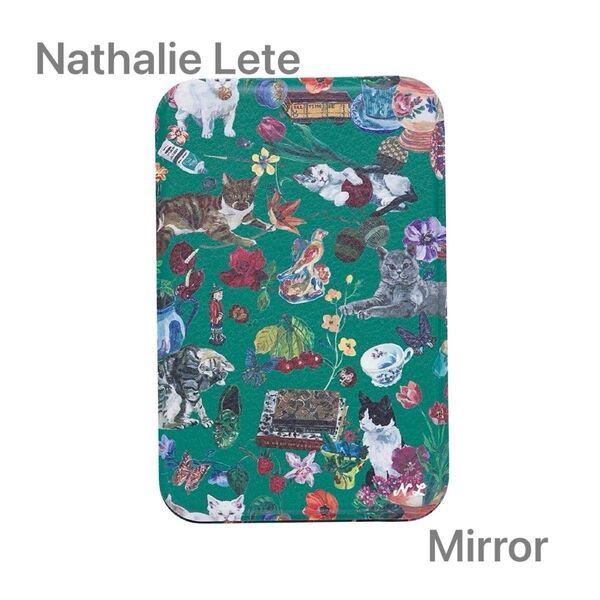 Nathalie Lete Stand Mirror L Cats 猫 ねこ 卓上 鏡 ミラー グリーン コンパクト グリーン