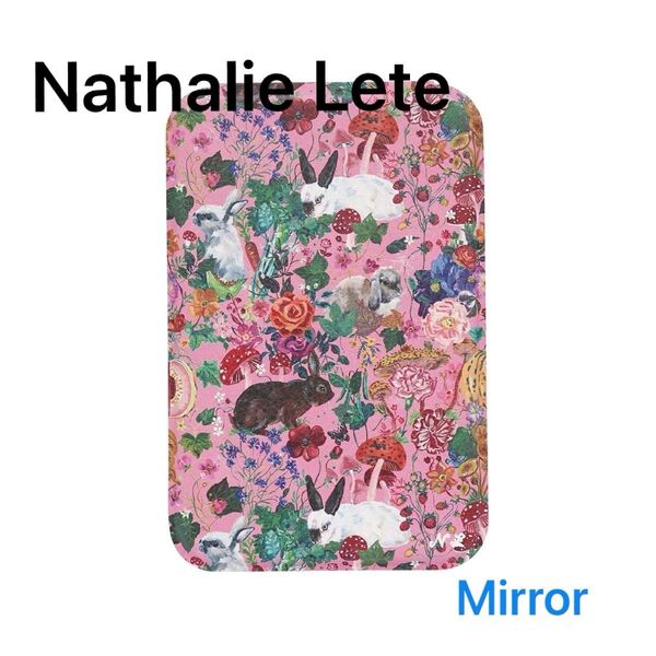 Nathalie Lete Stand Mirror L Rabbits ミラー 鏡 卓上 うさぎ ラビット ピンク コンパクト