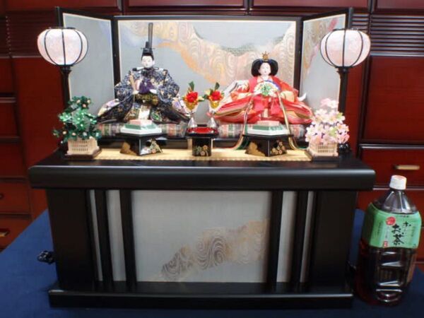 フリマ特価!新品!!●激安!70巾 ひな人形 親王飾り 収納飾り お雛様●2