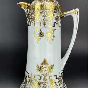 オールドニッポン アールヌーボー様式 金盛り チョコレートポット ゴールド