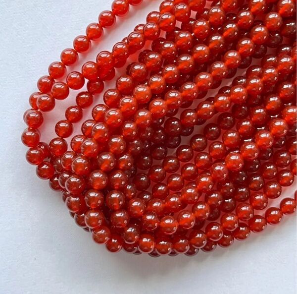 赤メノウラウンド8mm、37cm連売り。