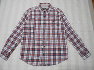 ★Eddie Bauer 034-9681-835355 チェックワークシャツ★赤黒灰白sizeS★