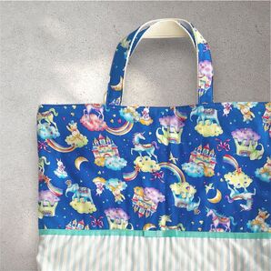 ハンドメイド 通園バック レッスンバック レッスンバッグ ユニコーン キルティングバック 入学 入園