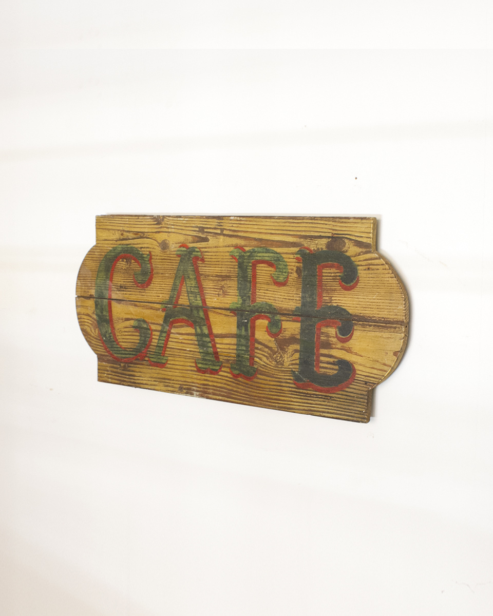 jf00612 France *French Antique* Store Fixtures CAFE Sign Shop Sign Old Tools Retro Vintage Wood Sign Board Cafe Wall Hanging Painting, antique, collection, miscellaneous goods, others