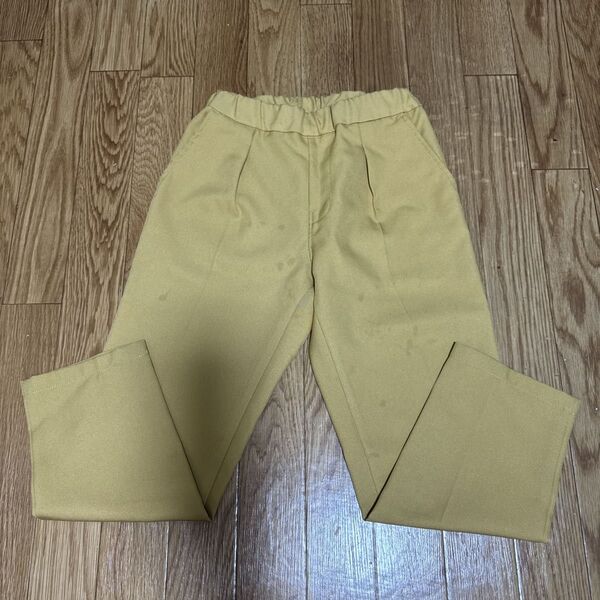 子供服 男の子 キッズ用 黄色 パンツ ウエストゴム 140サイズ 中古