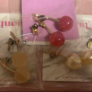 美品 Liquem キッズチェリー3個セット ピアス