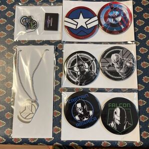 【早い者勝ち】キャプテン・アメリカ ハッピーくじ アクスタ1種 、缶バッジ3種、ドッグタグ1種の合計5点セット【セット販売のみ】