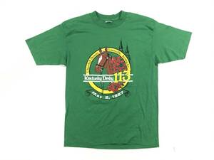 古着 19003 Lサイズ Tシャツ カレッジ USA ビンテージ オリジナル vintage 60 70 80 90 競馬
