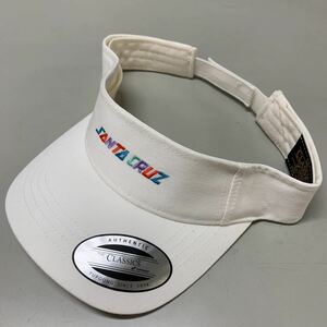 サンバイザー　キャップ SANTA CRUZ サンタクルーズ 帽子　白　ホワイト　美品　キャップ　CAP