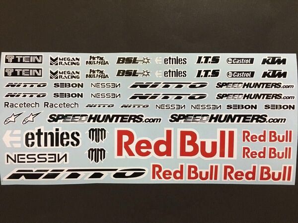 1/10 ラジコン ドリフト ラジドリ カッティングステッカー RED BULL マッドマイク レッドブル カット済み FDNZ