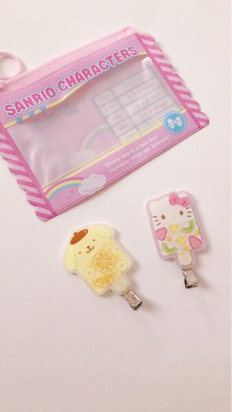キティちゃん ヘアクリップ ポムポムプリン 新品未使用 サンリオ ポーチ グッズ