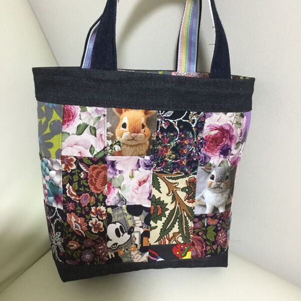 パッチワークハンドメイド トートバッグ
