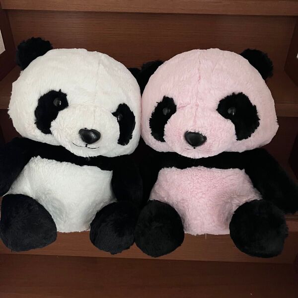 パンダの赤ちゃん BIGぬいぐるみ スイートピンク 白 2点セット まとめ売り