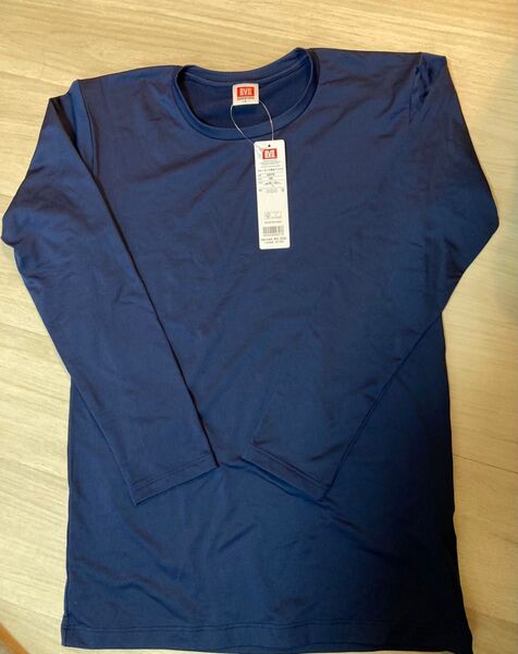 新品 BVD メンズ クルーネック 長袖 Tシャツ ネイビー 紺 L 裏起毛 インナー 定価2200円 男性 紳士 丸首 肌着