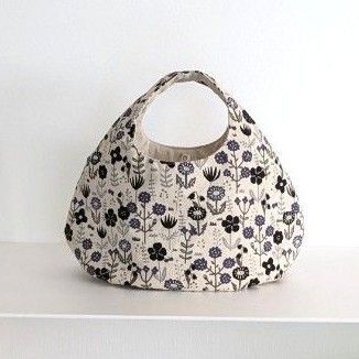 北欧調 フラワー 花柄 ボタニカルガーデン 丸底 ころりんバック ハンドメイド