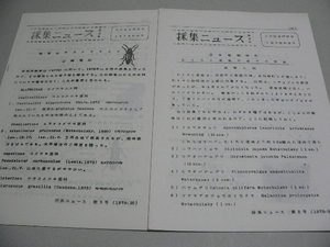 採集ニュース2号,3号　三河昆虫研究会　1978年　昆虫・甲虫・コメツキムシ・蝶・愛知県