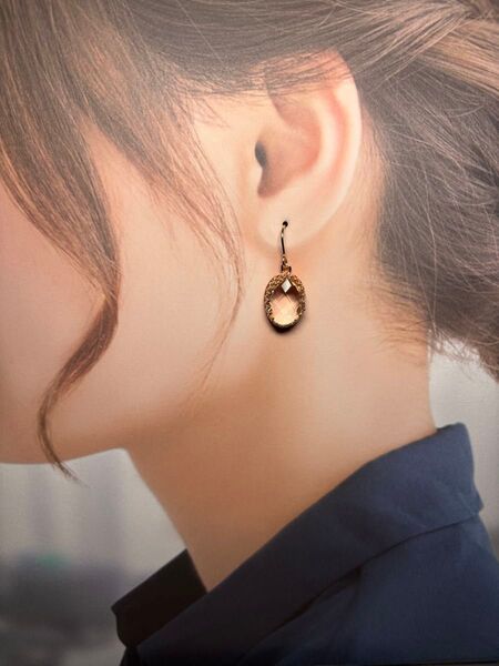 No.319 ハンドメイドピアス クリア サージカルステンレス