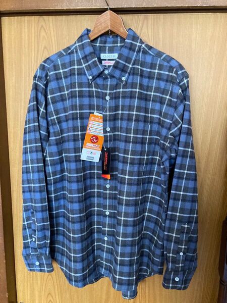 【新品・未使用品】+3℃ ファイバーヒート フランネルシャツ 長袖シャツ メンズL Lサイズ 1着