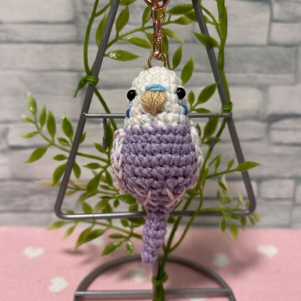 セキセイインコちゃんのあみぐるみストラップB ハンドメイド