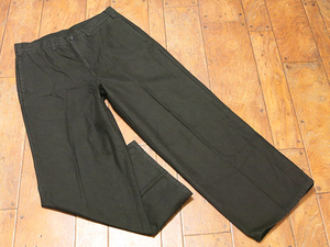  superior article! Takeo Kikuchi tei Lee wear wide Silhouette center Press cotton pants 4 black (p-17)