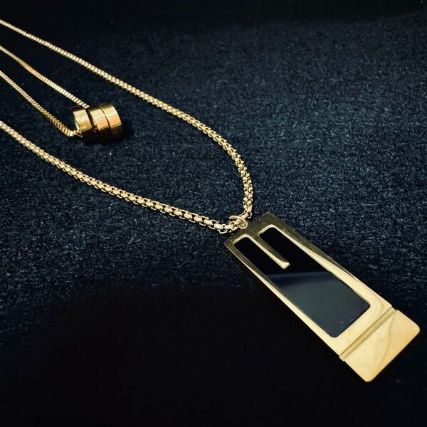 *《ゴールド》*Gロゴ/ステンレス*ベネチアンチェーンSST アクセサリー ネックレス ゴールド