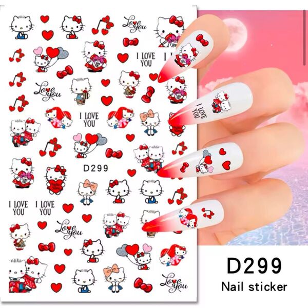 D299 ネイルシール ネイル ステッカー キャラクター キティ