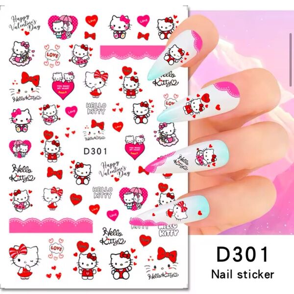 D301 ネイルシール ネイル ステッカー キャラクター キティ