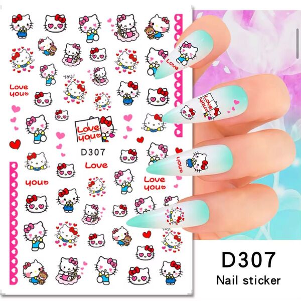 D307 ネイルシール ネイル ステッカー キャラクター キティ